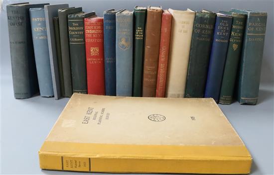 Kent - A collection of 18 cloth bound works relating to Kent:-